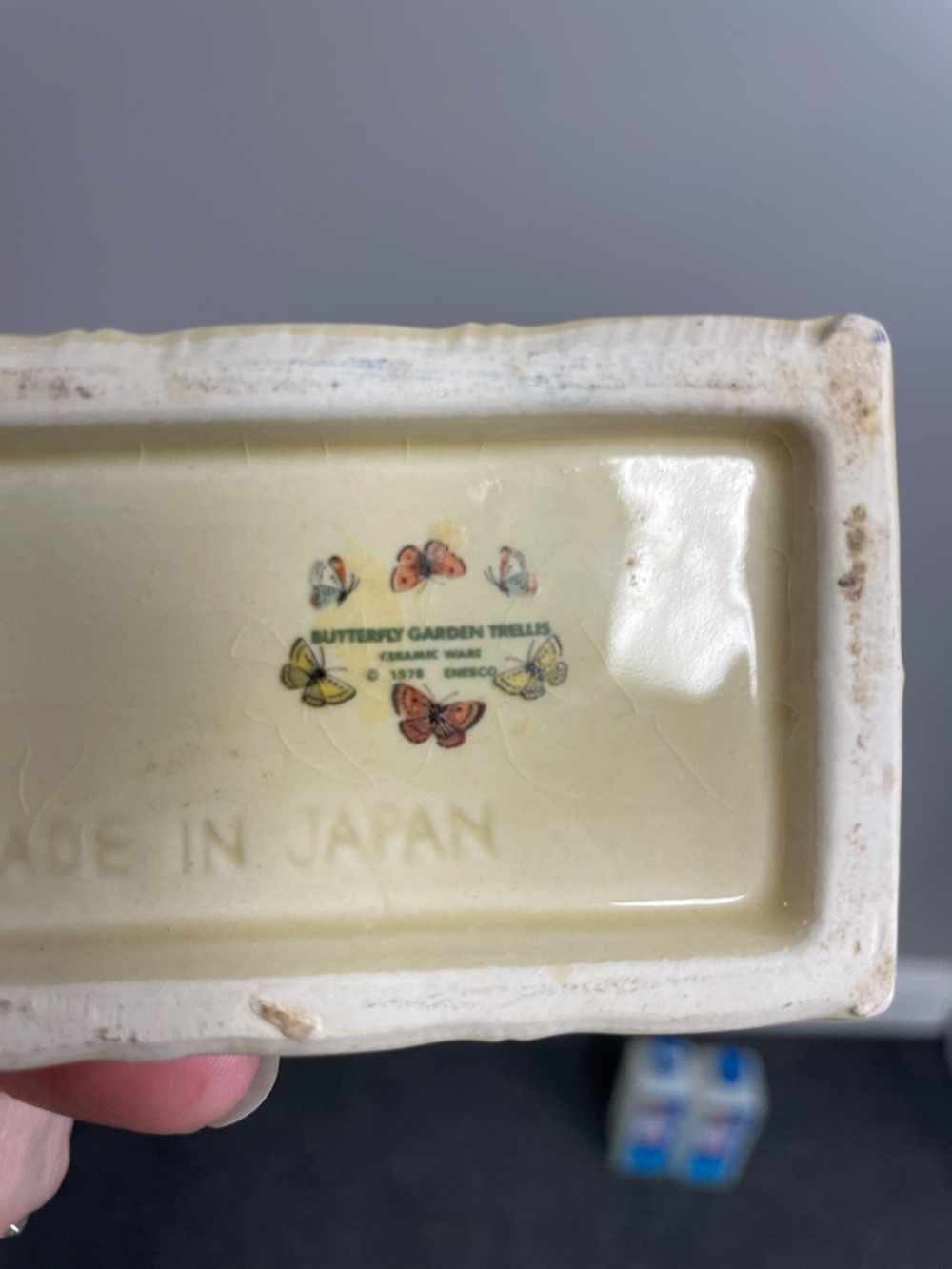 Vintage Enesco Butterfly Garden Trellis Napkin Holder 1978 Japan - Picture 3 of 3